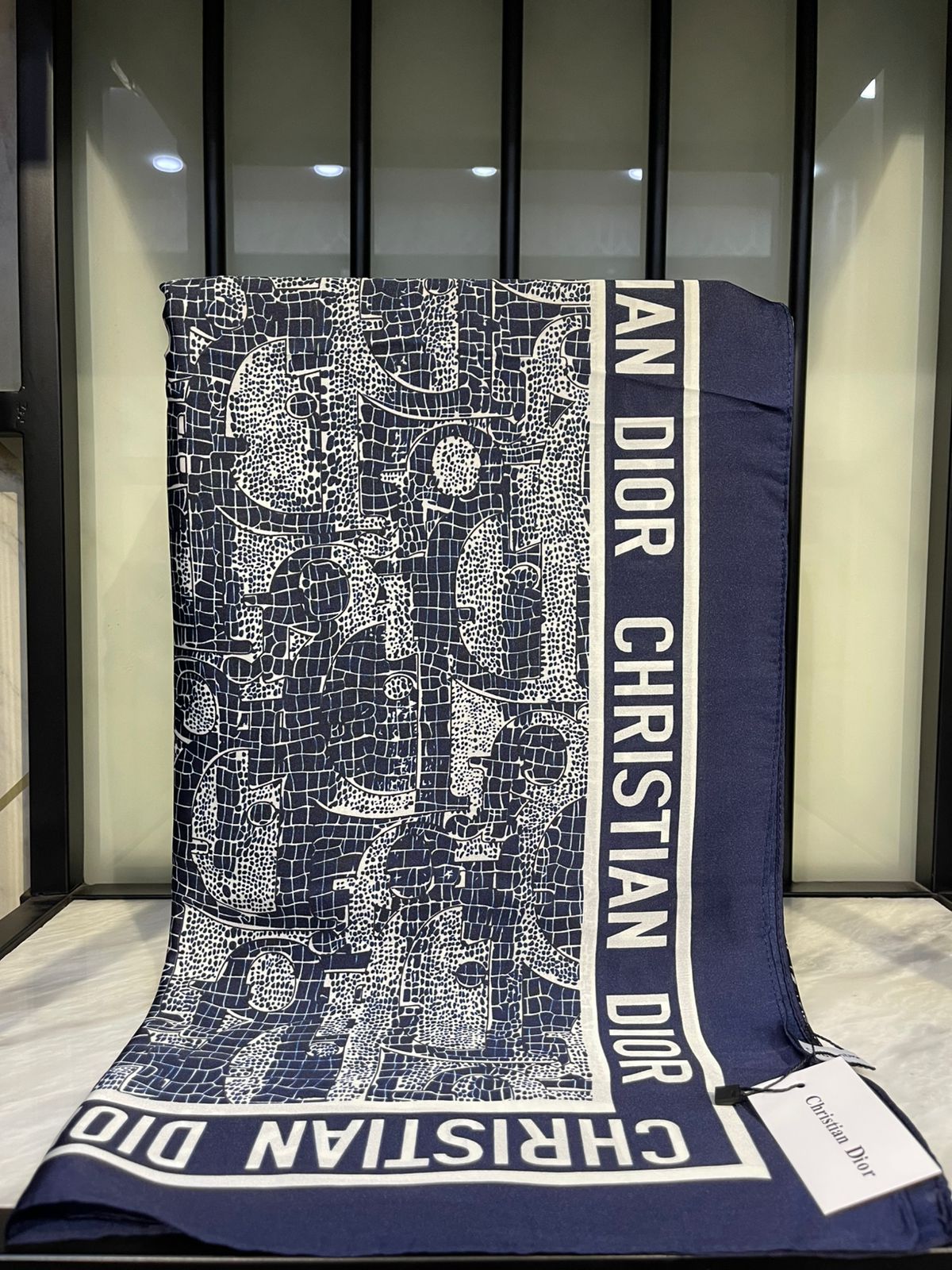 Cristian Dior Navy Scarf/Stole