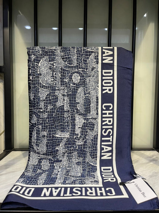 Cristian Dior Navy Scarf/Stole