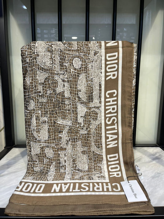 Cristian Dior Brown Scarf/Stole